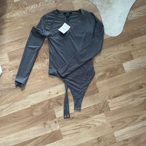 Forever 21 long sleeve Gray Bodysuit Size S